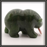 Jade Bear with Rhodonite Fish Carving