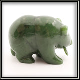 Jade Bear with Fish Carving