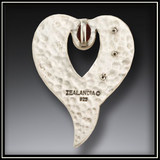 Heart's Desire Fossilized Walrus Ivory Heart Necklace with Garnet
