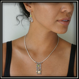 Silver Ocean Spray Drop Earrings with Peridot
