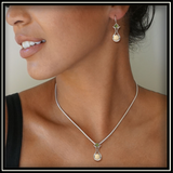 Fossilized Walrus Ivory Peridot Amphora Drop Earrings