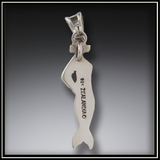 Delicate Mermaid Mammoth Ivory Tusk Silver Pendant