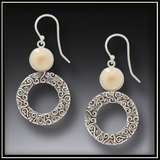 Arctic Sun Silver Mammoth Ivory Earrings