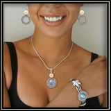 Arctic Sun Silver Mammoth Ivory Earrings