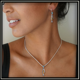Treasures From the Stream Fossilized Walrus Ivory and Blue Topaz Necklace