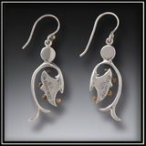 Emergence Fossilized Walrus Ivory Mother of Pearl Earrings