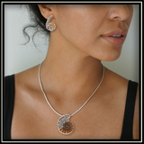 Meditation Silver and Moroccan Ammonite Necklace
