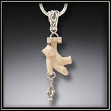 First Catch Ancient Mammoth Ivory and Silver Bear Pendant