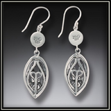 Art Nouveau Fossilized Walrus Ivory Drop Earrings