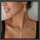 Art Nouveau Fossilized Walrus Ivory Drop Earrings