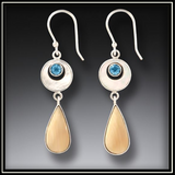 Mammoth Ivory Arctic Rain Blue Topaz Teardrop Earrings