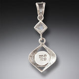 Night Rain Fossilized Mammoth Ivory and Rainbow Moonstone Pendant