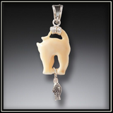 Cat's Meow Ancient Mammoth Ivory and Silver Pendant