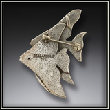 Fossilized Walrus Tusk Ivory Angelfish Necklace or Pin