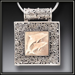 Mammoth Ivory Tusk Dolphin Play Locket