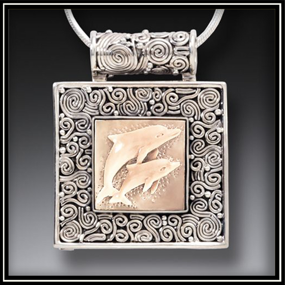 Mammoth Ivory Tusk Dolphin Play Locket