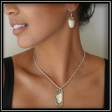 Enigma Mammoth Ivory Goddess Citrine Drop Earrings