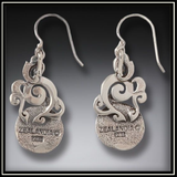 Mammoth Tusk Ivory Lotus Mandala Earrings
