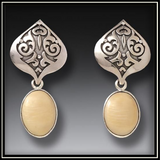 Mammoth Tusk Ivory Lotus Earrings
