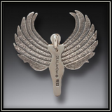 Guardian Heart Ancient Mammoth Ivory and Sterling Silver Angel Pendant
