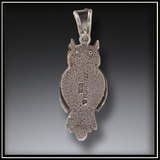 Wise One Fossilized Walrus Ivory and Silver Owl Pendant