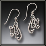 Spray Silver Rainbow Moonstone Drop Earrings