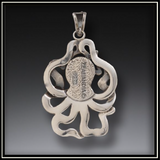 Fossilized Walrus Ivory Octopus Pendant