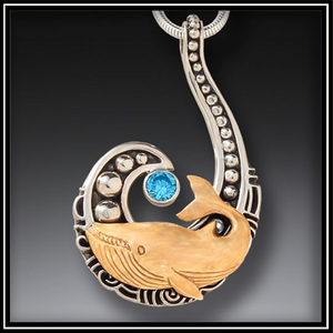 Fossilized Mammoth Ivory Blue Whale Pendant