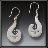 Ocean Waves Silver and Blue Topaz Earrings