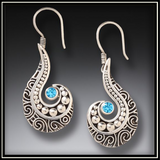 Ocean Waves Silver and Blue Topaz Earrings