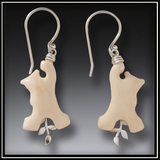 Out on a Limb Fossilized Mammoth Ivory Bear Earrings