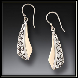 Fossilized Mammoth Ivory Spiral Earrings