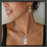 Mammoth Ivory Polar Bear Totem Pendant with Labradorite and Mother of Pearl