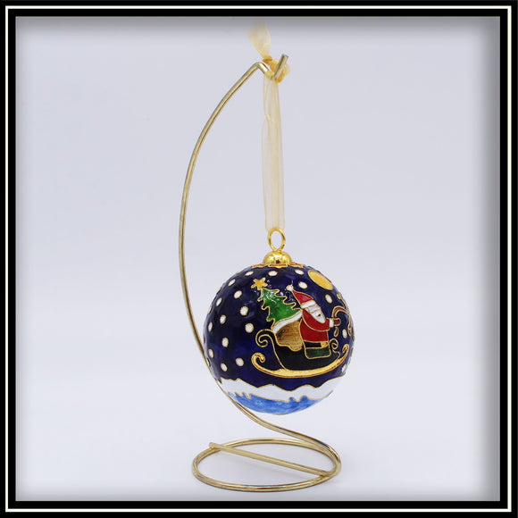 Santa and Sleigh Scene Ornament