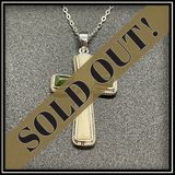 Large Jade & Mammoth Ivory Cross Necklace