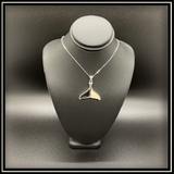 Large Jade & Mammoth Ivory Whale Tail Necklace