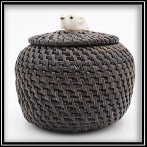 Baleen Basket with Walrus Ivory Bear Head