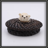Baleen Basket with Walrus Ivory Bear Head