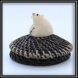 Baleen Basket with Walrus Ivory Bear