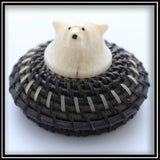 Baleen Basket with Walrus Ivory Bear Head