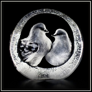 Crystal Turtle Doves Paperweight