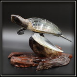 Horn Turtle on Rosewood Base