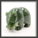Jade Bear with Fish Carving