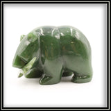 Jade Bear with Fish Carving
