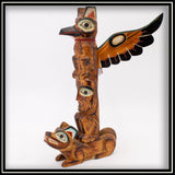 Totem Pole - Wolf and the Raven 14"