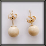 Mammoth Ivory Stud Earrings - 6 mm