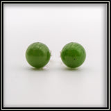 Jade Ball Stud Earrings - 8mm