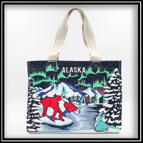 Alaska Moose Northern Lights Bag