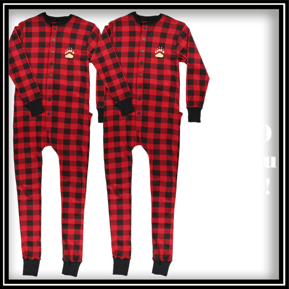 Red Plaid Flapjack Pajamas - Adult